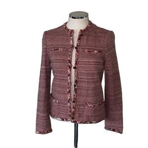 Vintage Castleberry Multicolor Tweed Knit Sweater Jacket Women’s Size 10